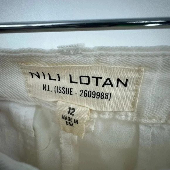 Nili Lotan Dillon Extra Wide-Leg Pants Women's White Size 12 B1024 - Picture 6 of 6